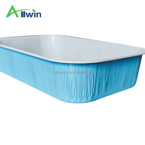 Conteneurs en feuille d'aluminium de marque OEM <span class=keywords><strong>Plateau</strong></span> de <span class=keywords><strong>repas</strong></span> en <span class=keywords><strong>avion</strong></span> à revêtement bleu blanc Conteneurs de restauration <span class=keywords><strong>Plateau</strong></span> d'aviation - Product Image 3