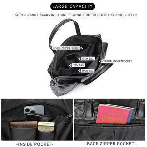 Porte-documents moderne en cuir véritable de 15 pouces pour hommes, sac à documents d'affaires portable pour avocats - Product Image 5