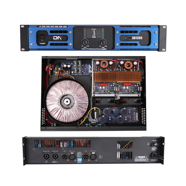 1300w 2 ch 2 a due canali Classe D 2U pro digital audio dj di alimentazione del sistema di amplifi subwoof per esterno