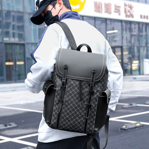 Cross Border Unisex Laptop <b>Backpack</b> Large Capacity PU Plaid Design Breathable Detachable Strap Leisure Travel Spring 2026 - Product Image 2
