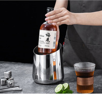 Seau à glace incliné en acier inoxydable épaissi, seau à bière multi-usage, poubelle de comptoir pour KTV et bar, fournitures de bar
