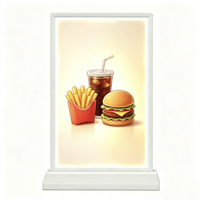 Boîte à lumière LED A4 en acrylique mince, support d'affichage de table personnalisé, présentoir de menu de restaurant ou de bar, panneau publicitaire de bureau