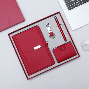 Notebook kulit yang dapat disesuaikan dengan kotak dan termos pulpen, logo khusus, majalah, promosi mewah, set hadiah perusahaan - Product Image 1