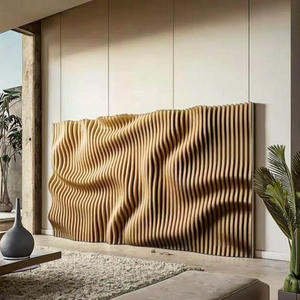 Décoration murale en bois massif sculpté en 3D <span class=keywords><strong>Art</strong></span> de design d'intérieur écologique pour villas peint gravure modèle d'étagère en bois emballage en boîte - Product Image 3