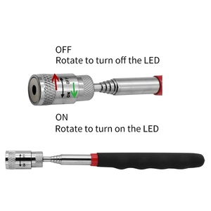 Bolígrafo magnético telescópico, <span class=keywords><strong>Mini</strong></span> herramienta de recogida de imán portátil con luz LED, varilla de recogida extensible, dispositivo de recogida - Product Image 4