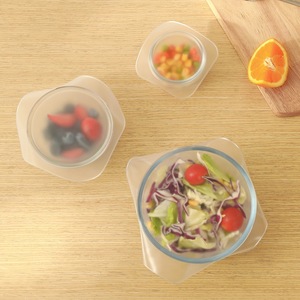 Silicone Food Storage Cover Round Transparent Clip On For Microwave Oven Refrigerator Use - Product Image 1