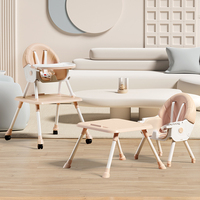 Chaise haute bébé 6-en-1 à prix d'usine, coussin en PU, siège rehausseur pliable, inclinaison à 4 vitesses avec double plateau – Offre spéciale