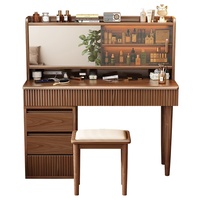 Coiffeuse en bois massif avec tiroirs, meuble de rangement moderne et simple pour chambre à coucher, coiffeuse multifonctionnelle pour chambre principale