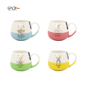 Factory Wholesale Custom High Quality <strong>Easter</strong> Color Glazed Ceramic <strong>Mugs</strong> with Gift Color Box Packaging and Doll 13oz Cute Cups - Product Image 1