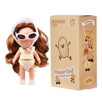 Poupée tendance aux cheveux ondulés, avec lunettes de soleil blanches, voile, foulard, tenue bikini sans manches, design imperméable, pour filles, cadeau