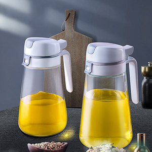 PP Plastic Automatic Kitchen Organizer Cooking Vegetable Olive Glass Oil Glass Jar Vinegar Bottle Oil Dispenser