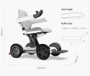 ワンクリッククイック折りたたみ式長距離ポータブル軽量スマートロボット電動車椅子電動車椅子折りたたみ式高齢者 - Product Image 5