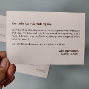 Tarjeta de agradecimiento personalizada de lujo, a todo color, con impresión a doble cara, tarjetas de inserción para paquetes de pequeñas empresas, para tiendas en línea - Product Image 6