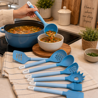 Ustensile de cuisine en silicone résistant à la chaleur, spatule, louche et cuillère à spaghetti en silicone antiadhésifs, outil de cuisson sûr pour la cuisine