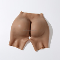 Culotte gainante taille haute en silicone avec rembourrage de 0,7 cm pour l'amélioration des fesses et des hanches, culotte push-up pour fesses artificielles, boxers à entrejambe ouvert