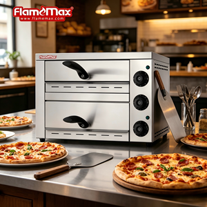 Mini four à <span class=keywords><strong>pizza</strong></span> électrique de comptoir à double pont d'équipement de boulangerie d'acier inoxydable pour la <span class=keywords><strong>pizza</strong></span> de 12 pouces - Product Image 1