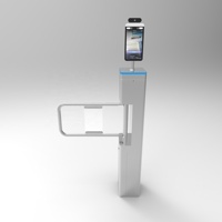 Tourniquet biométrique avec reconnaissance faciale, lecteur de carte RFID, lecteur de code QR, moteur sans balais, portail battant en acier inoxydable, protection IP66