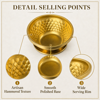 Bol de service rétro en acier inoxydable poli, motif diamant vintage, écologique, pour salade et dessert, compatible lave-vaisselle, pour hôtel et maison