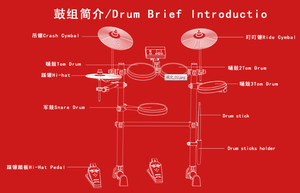 Kit di Batteria Elettronica Aromatica di Alta Qualità, Strumenti Musicali a Percussione con <span class=keywords><strong>Metronomo</strong></span> Integrato, 12 Suoni di Batteria, Facile Montaggio, in Vendita - Product Image 4