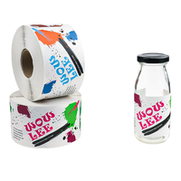 Étiquette en vinyle personnalisée pour bouteille de boisson, pelliculage brillant pour étiquette de bouteille de vinaigrette ou d'épices en rouleau