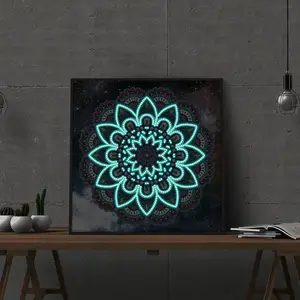 Luminous Diamond Painting New Products Square canvas flower mandala day and night house decoration YGSMT01