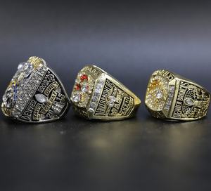 טבעות ארבע סגנונות של טבעות אליפות דנוור ברונקוס עם חומר סגסוגת באיכות גבוהה ומצופה זהב - Product Image 4