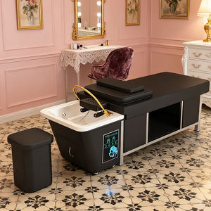 Silla de champú multifuncional con logotipo de Color personalizable, diseño moderno, salón de belleza de acero inoxidable, lavabo de cerámica de alta densidad - Product Image 4