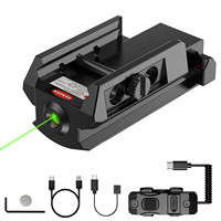 Lunette de visée laser verte rechargeable pour la chasse avec interrupteur à distance, optique tactique réglable en aluminium
