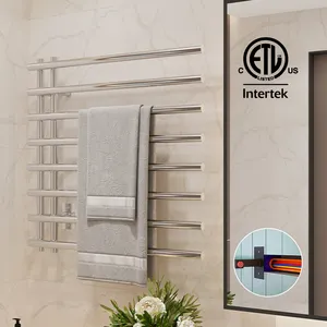 Calentador de toallas eléctrico de acero inoxidable, escurridor de toallas eléctrico para colgar en la pared, venta al por mayor