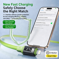 Kabel Data Pengisian Daya Super Cepat Tampilan Digital 240W Tipe-c Pengisian Daya Flash Seluler Kabel Pengisian Daya 6A yang Sepenuhnya Kompatibel