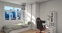 Maison prédécoupée de grande capacité, maison à deux chambres, modulaire