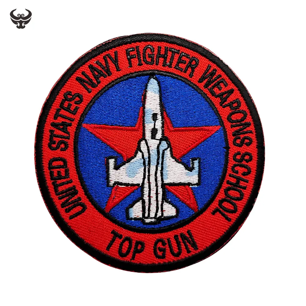 Top Gun distintivo patch ricamato negli stati uniti per abbigliamento zaino all'aperto