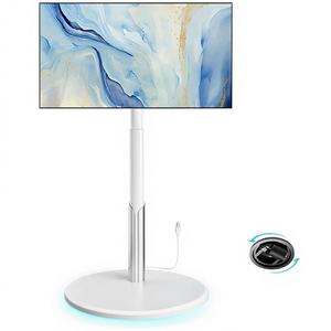 Soporte Móvil para <span class=keywords><strong>TV</strong></span> con Ruedas y Enchufe, para Monitores <span class=keywords><strong>OLED</strong></span>/LED de 27-65 Pulgadas, Ajuste de Altura de 6 Niveles, Iluminación Ambiental - Product Image 1