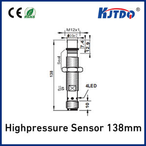 Sensore di Prossimità Induttivo ad Alta Pressione KJT M12 138mm Uscita NPN PNP NO NC Vendita Calda - Product Image 2