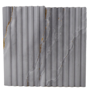 Panel de pared sólido de PVC de hoja de mármol ondulado de precio <span class=keywords><strong>barato</strong></span> fácil de instalar panel de pared WPC de grano de madera 3D para decoración de restaurante - Product Image 4
