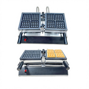 Commercial Electric Belgian <b>Waffle</b> <b>Maker</b> Non-Stick 4 Slice Square <b>Waffle</b> Machine with Digital Timer for Restaurant - Product Image 1