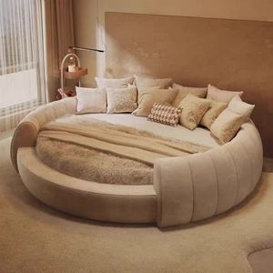 <span class=keywords><strong>Lit</strong></span> Moderne 2x2m Style Italien Minimaliste Luxe Léger Double Nid d'Oiseau Princesse Mariage Chambre Principale Hôtel Citrouille Couple - Product Image 1