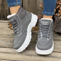 Bottines d'hiver pour femmes, en fourrure, à lacets, avec boucle, semelle épaisse blanche, bottines de sport, noir, gris, marron