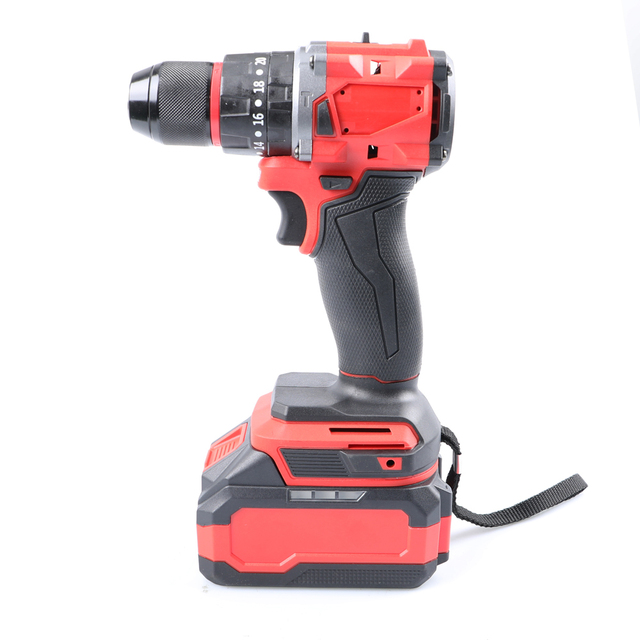 Cordless Lithium Battery Brushless Impact Drill Electric Screwdriver 13mm Power Drill Set with Metal Chuck