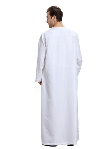 Abaya musulmane pour homme 100% polyester, robe Jubba brodée omanaise, vêtements islamiques pour le Ramadan, taille plus pour adultes - Product Image 6