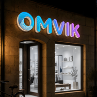 Enseigne LED à effet miroir infini imprimée en 3D avec texte personnalisé, effet tunnel abyssal, lettres en relief pour publicité de devanture de magasin, directement de l'usine