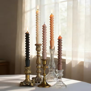 French Vintage Ladder Spiral Smokeless <b>Long</b> Rod Twist Wax <b>Candle</b> for Wedding Birthday Dining Table Home Decor - Product Image 2