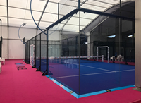 Vente chaude Super simple terrain de padel panoramique sans tube d'angle pour cour extérieure