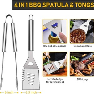 34pcs <span class=keywords><strong>BBQ</strong></span> nướng công cụ thiết lập thép không gỉ nướng phụ kiện với thìa, kẹp, xiên cho thịt nướng, cắm trại - Product Image 3