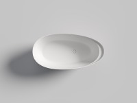 Baignoire autoportante moderne MA5005 en pierre artificielle blanche, surface solide, pour salle de bain à domicile