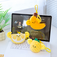 Groothandel 12cm PP Katoen Fruit Serie Pluche Poppen Leuke Appel Avocado Sinaasappel Stressverlichting Klauwautomaat Gevulde Speelgoed Sleutelhanger