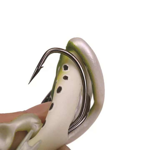 Selco 72g appâts de pêche <span class=keywords><strong>leurre</strong></span> grenouille <span class=keywords><strong>souple</strong></span> qui coule les cheveux arrête les accessoires pour poissons d'eau douce dans les rivières, les lacs et les ruisseaux - Product Image 5