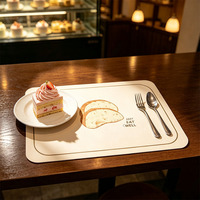 Set de table minimaliste avec illustration vintage de pain, résistant à la chaleur, antidérapant, pour salle à manger, mariage, restaurant, école, hôtel