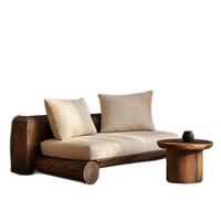 Canapé et chaise de style japonais en bois massif de pin, vintage et antique, pour salon, appartement, hôtel, gîte et loft
