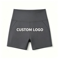 Shorts de yoga taille haute personnalisés pour femmes, en nylon et élasthanne doux, sans couture, style cycliste, pour la gym et le sport, vente en gros
